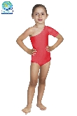 BODY DANZA LYCRA MONOSPALLA MEZZA MANICA ROSSO BABY